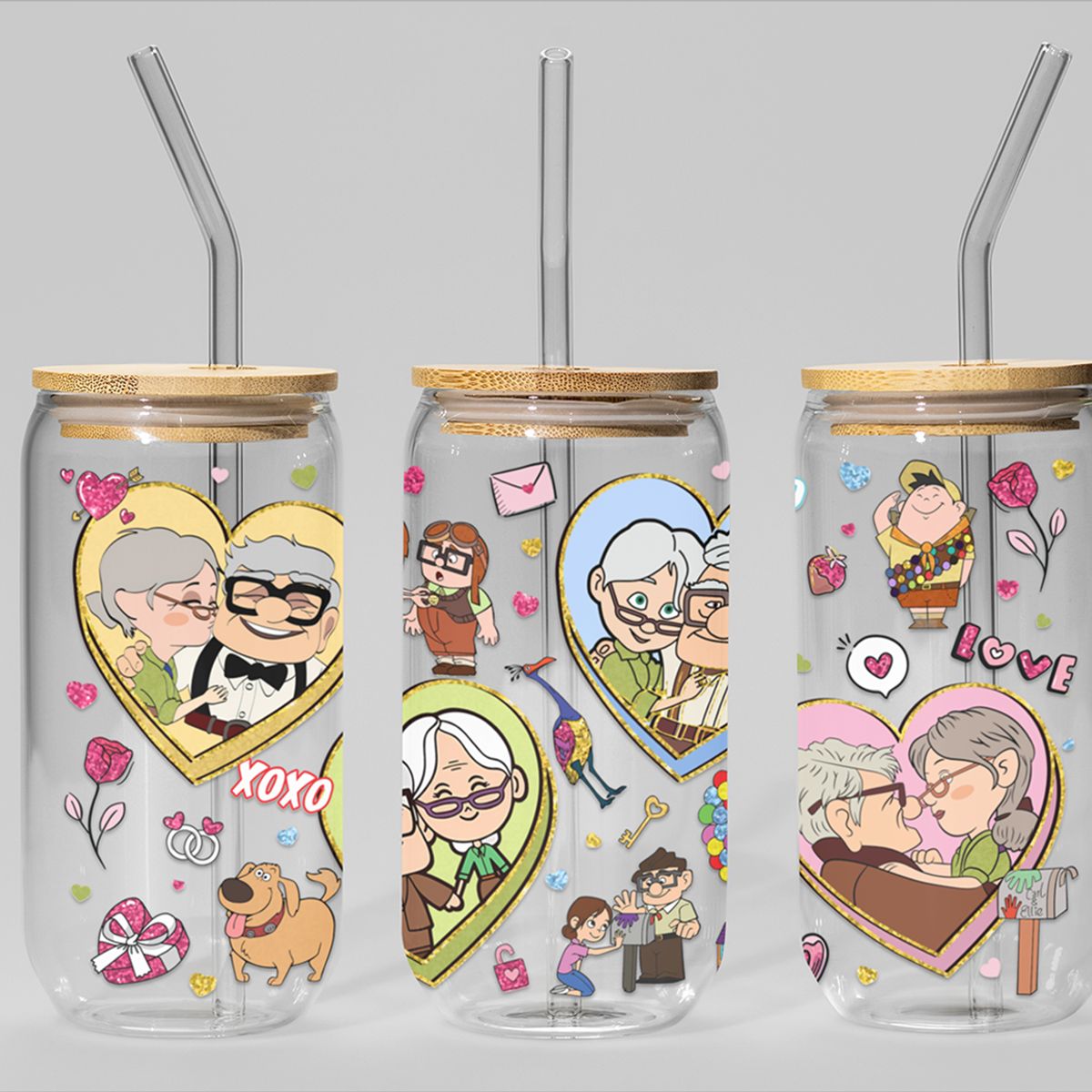 GENERICO - VASO TAPA BAMBU CON DISEÑO - MODELO2