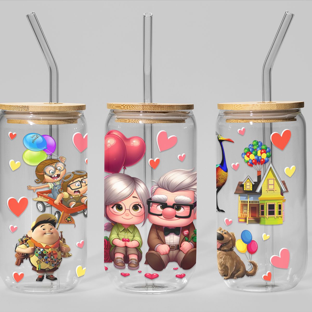 GENERICO - VASO TAPA BAMBU CON DISEÑO - MODELO3