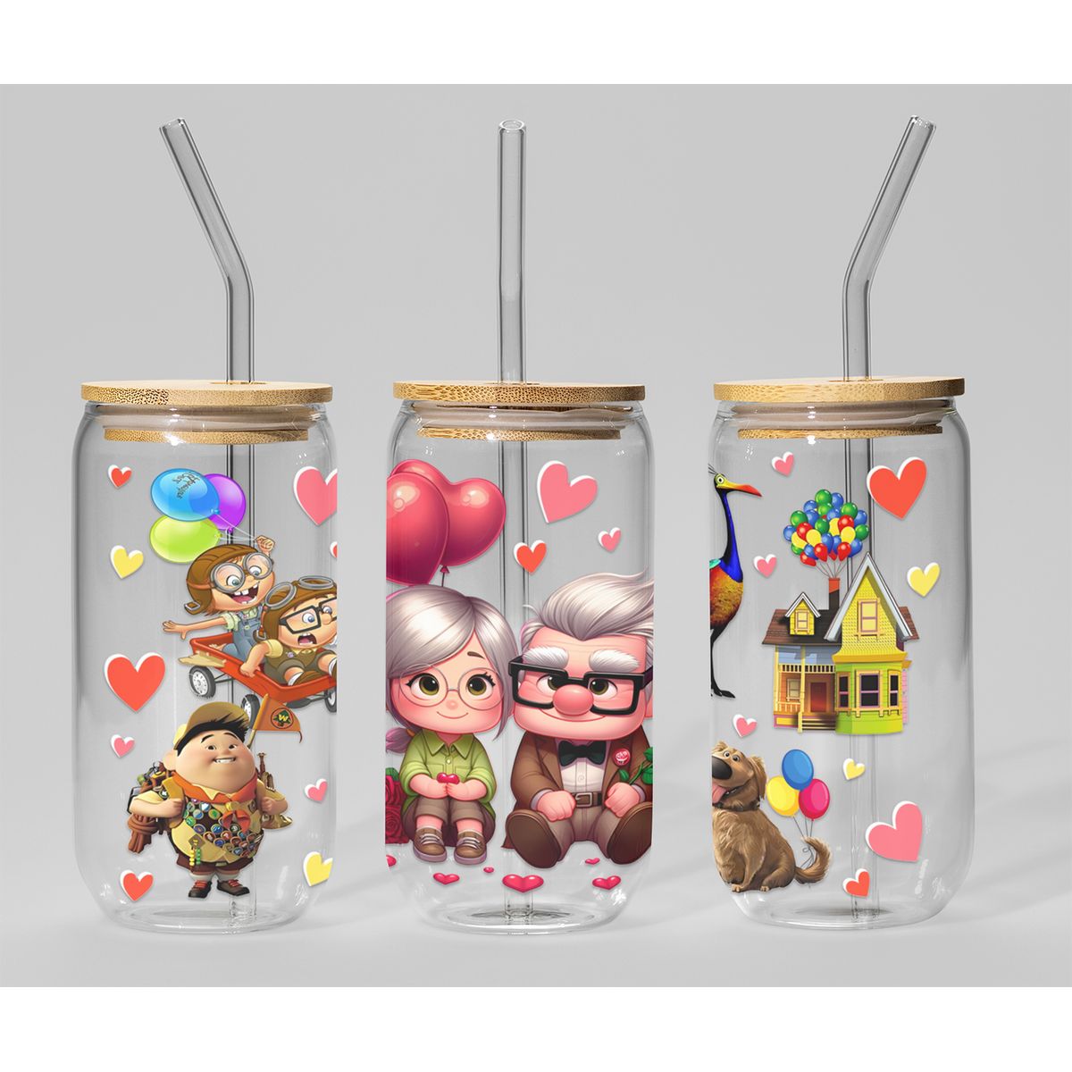 GENERICO - VASO TAPA BAMBU CON DISEÑO - MODELO3