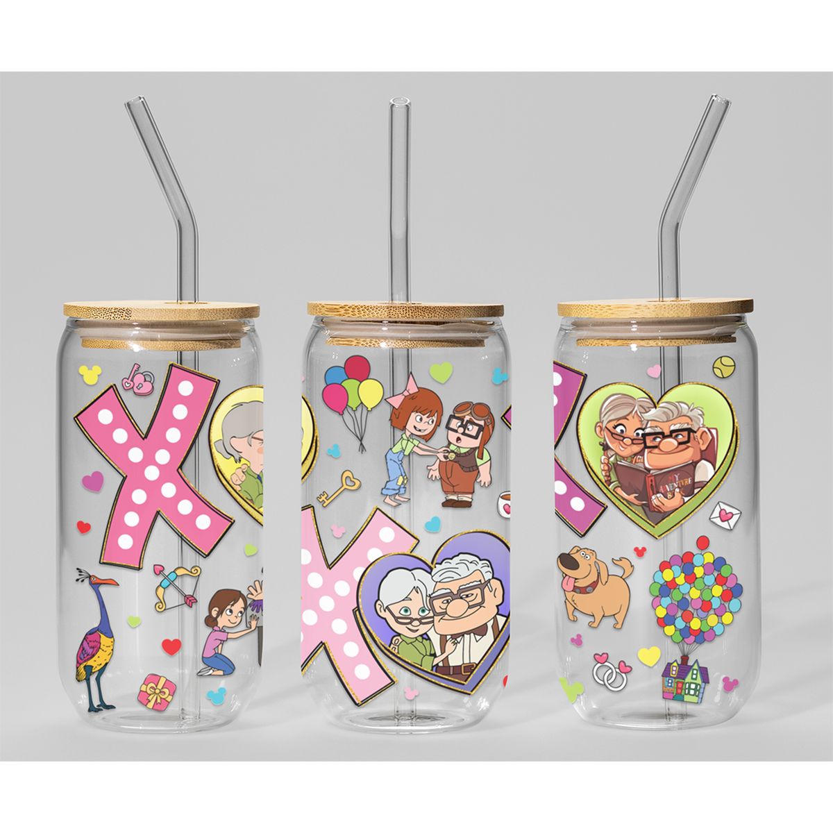 GENERICO - VASO TAPA BAMBU CON DISEÑO - MODELO4