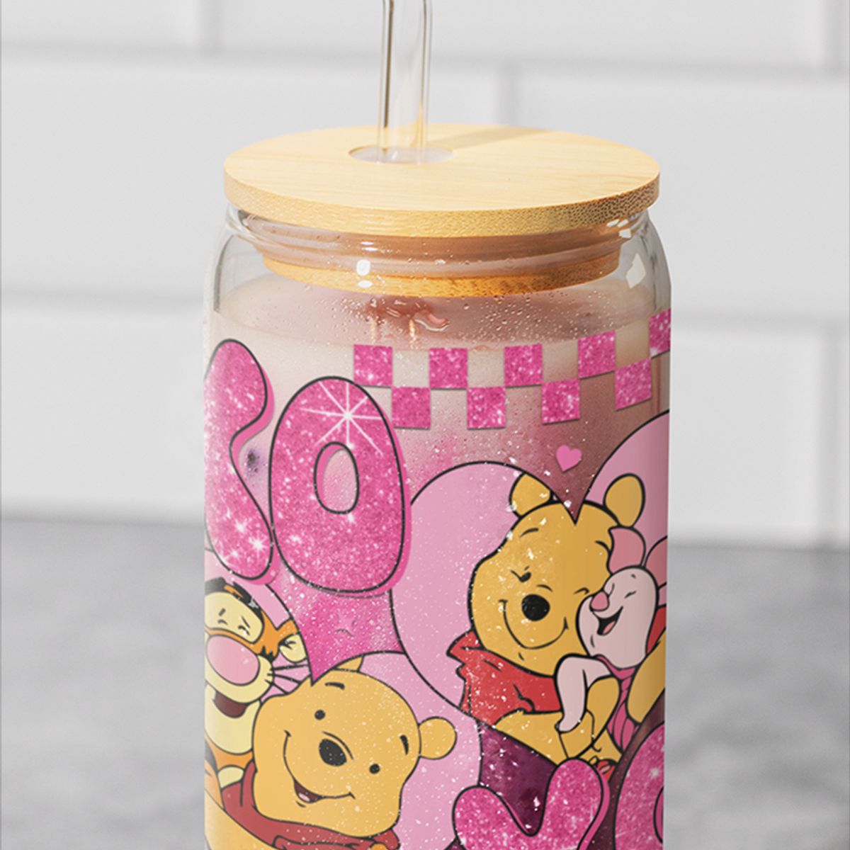 GENERICO - VASO TAPA BAMBU CON DISEÑO - MODELO5