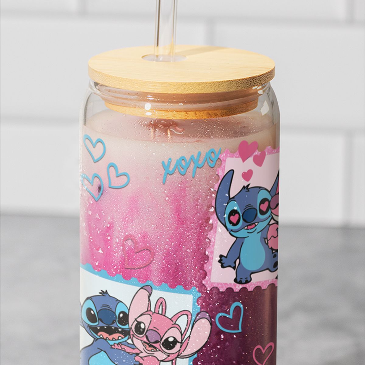 GENERICO - VASO TAPA BAMBU CON DISEÑO - MODELO6