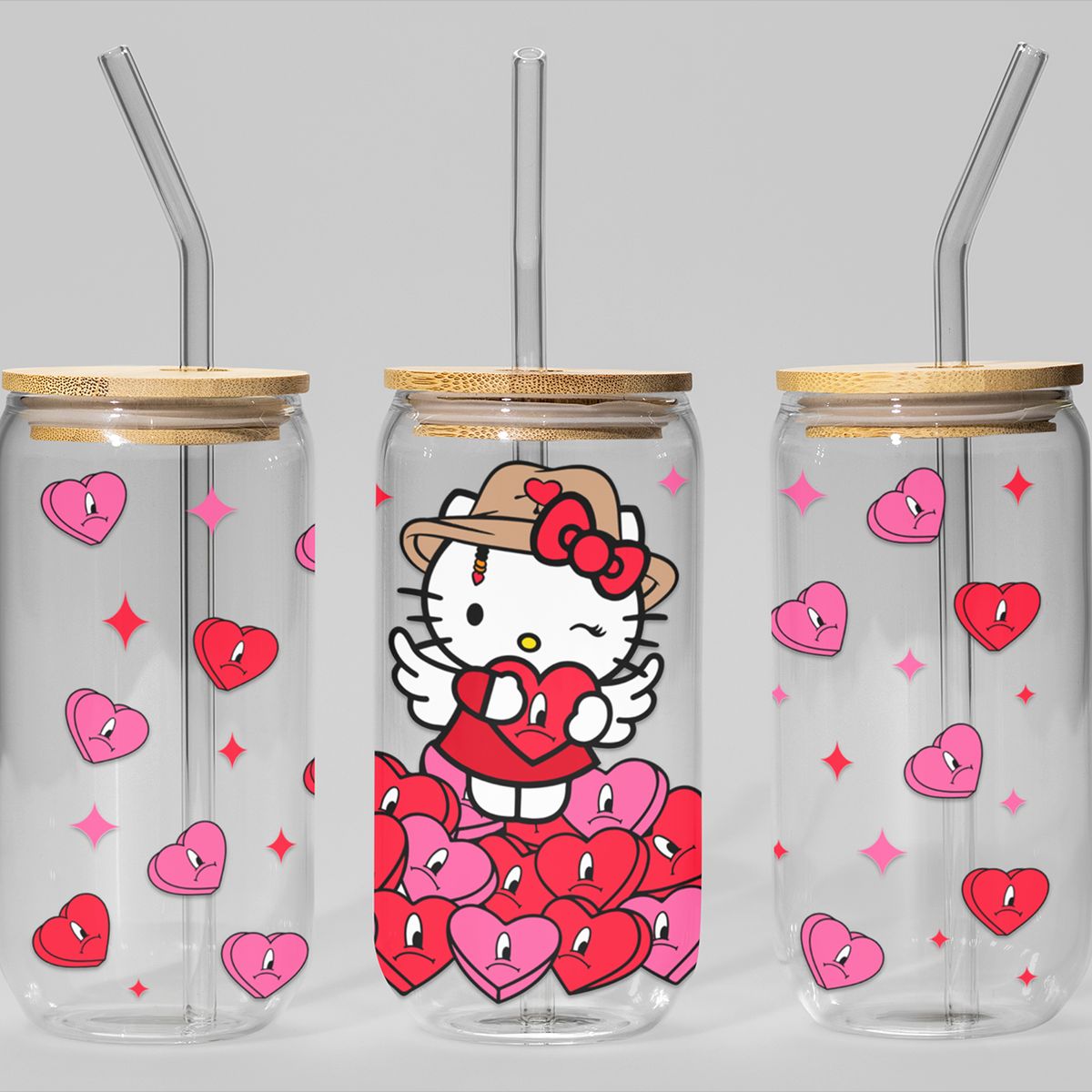 GENERICO - VASO TAPA BAMBU CON DISEÑO - MODELO10