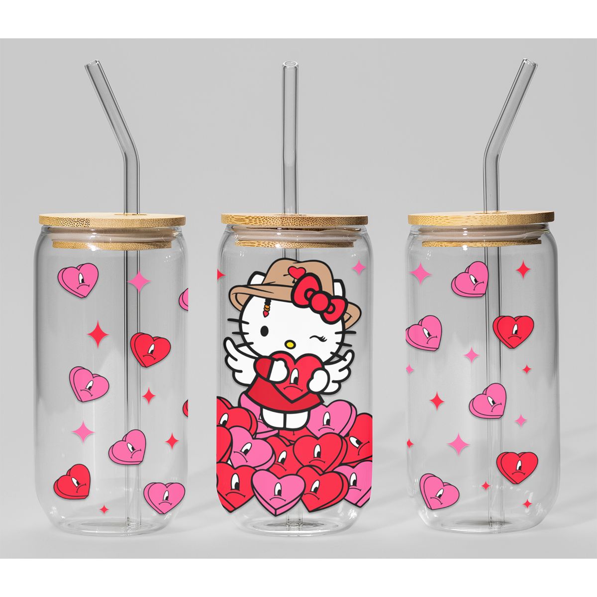 GENERICO - VASO TAPA BAMBU CON DISEÑO - MODELO10