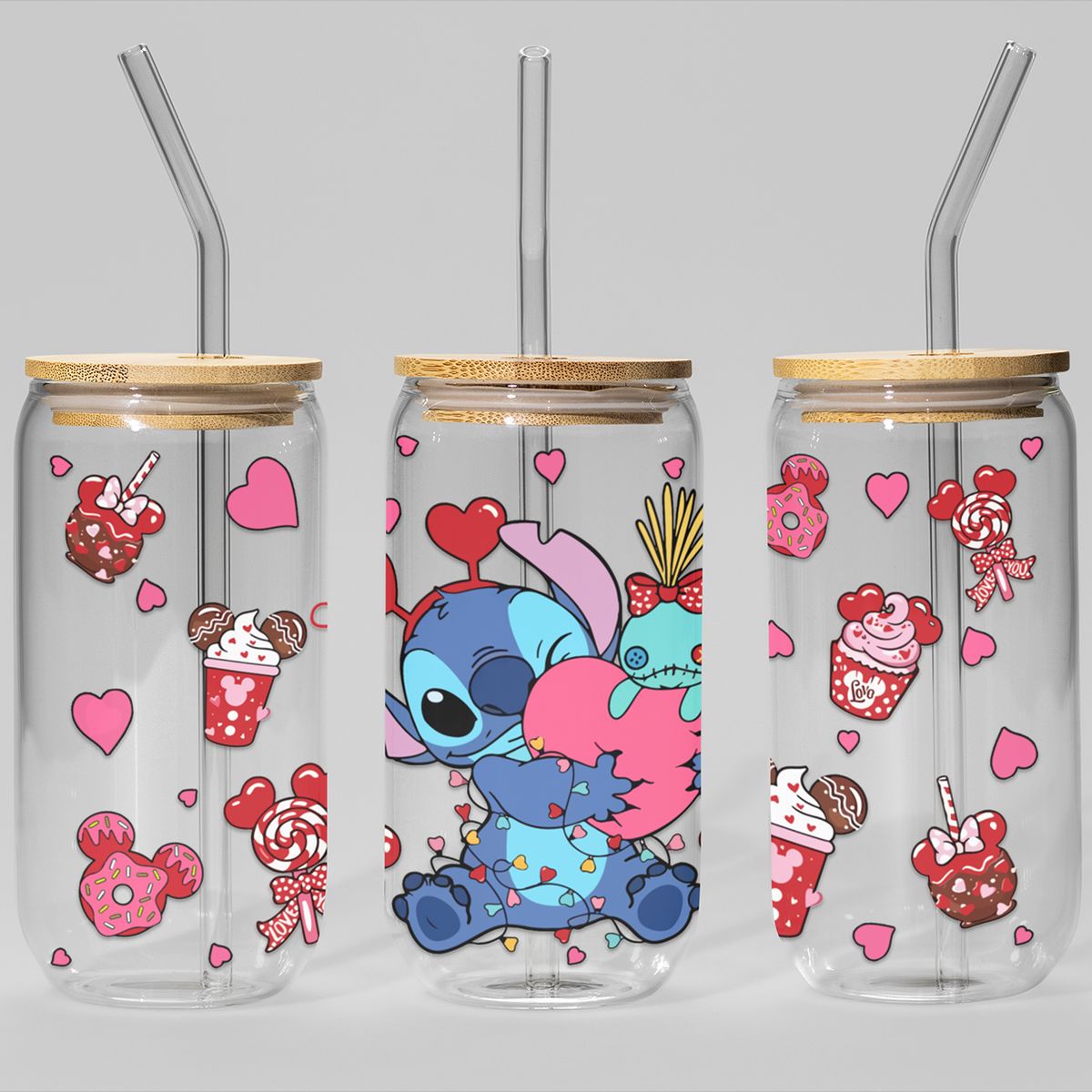 GENERICO - VASO TAPA BAMBU CON DISEÑO - MODELO14