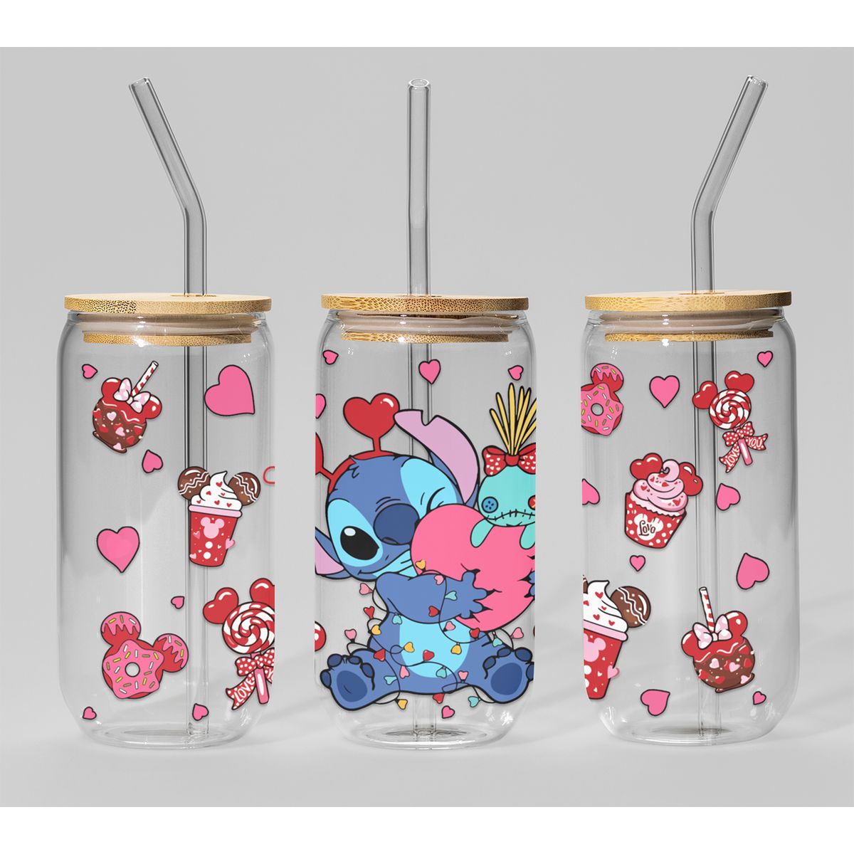 GENERICO - VASO TAPA BAMBU CON DISEÑO - MODELO14