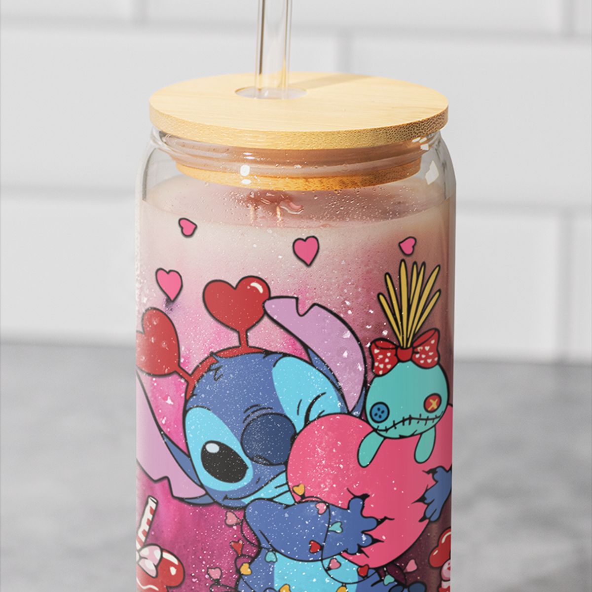 GENERICO - VASO TAPA BAMBU CON DISEÑO - MODELO14