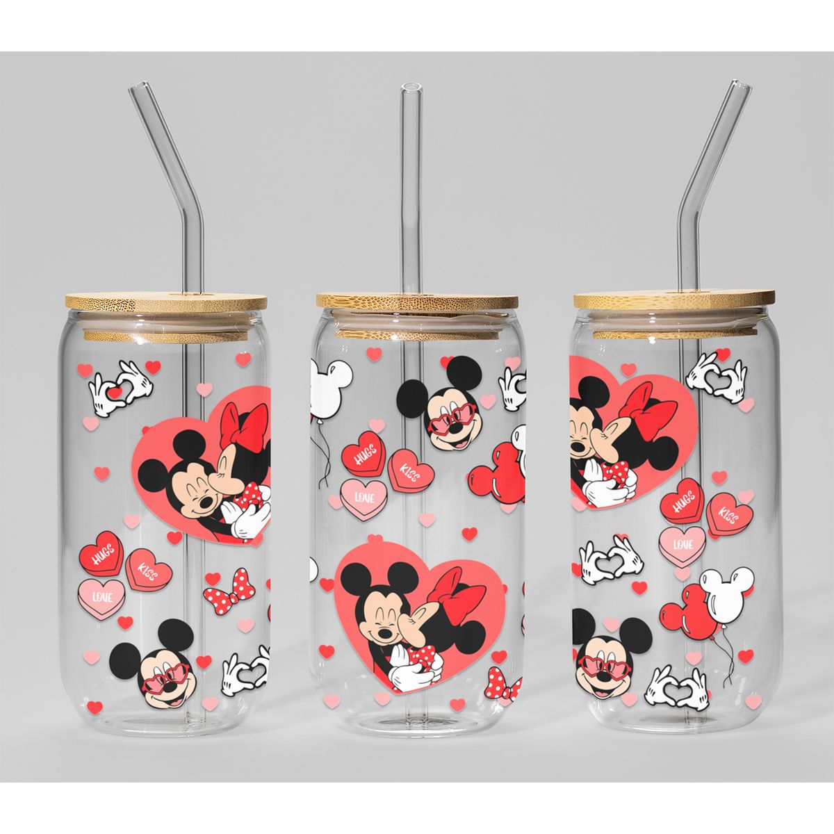 GENERICO - VASO TAPA BAMBU CON DISEÑO - MODELO15