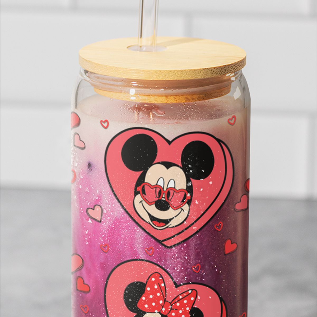 GENERICO - VASO TAPA BAMBU CON DISEÑO - MODELO18