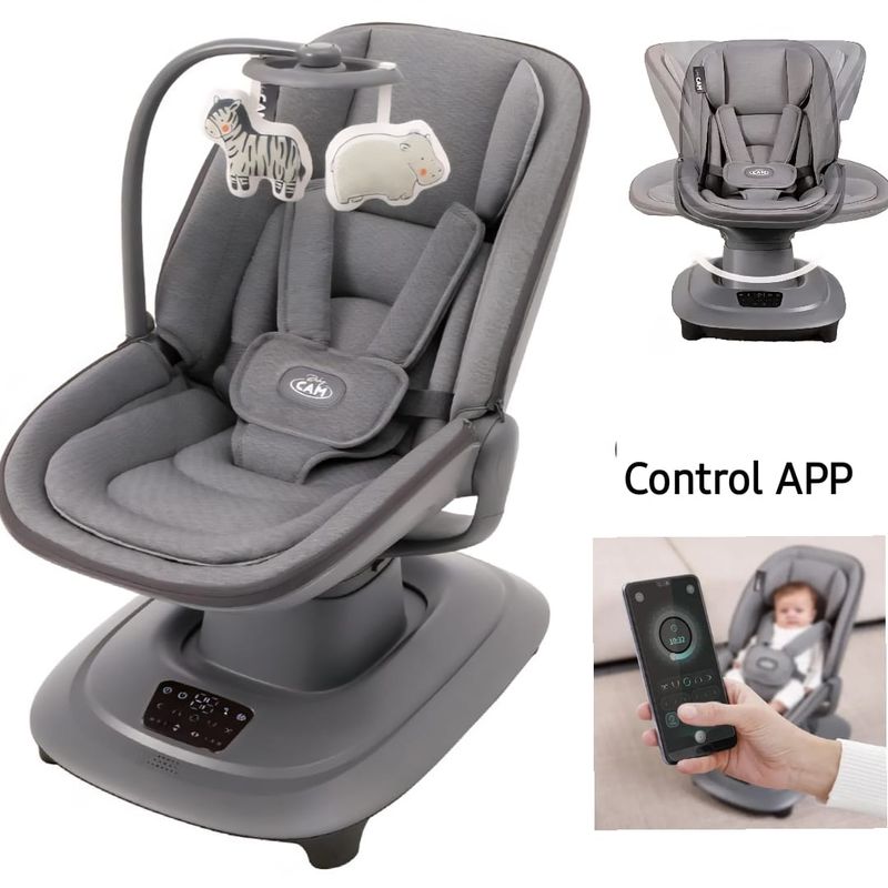 BEBE - Silla Mecedora para Bebe Premium  7 Modos Balanceo Gray Dar