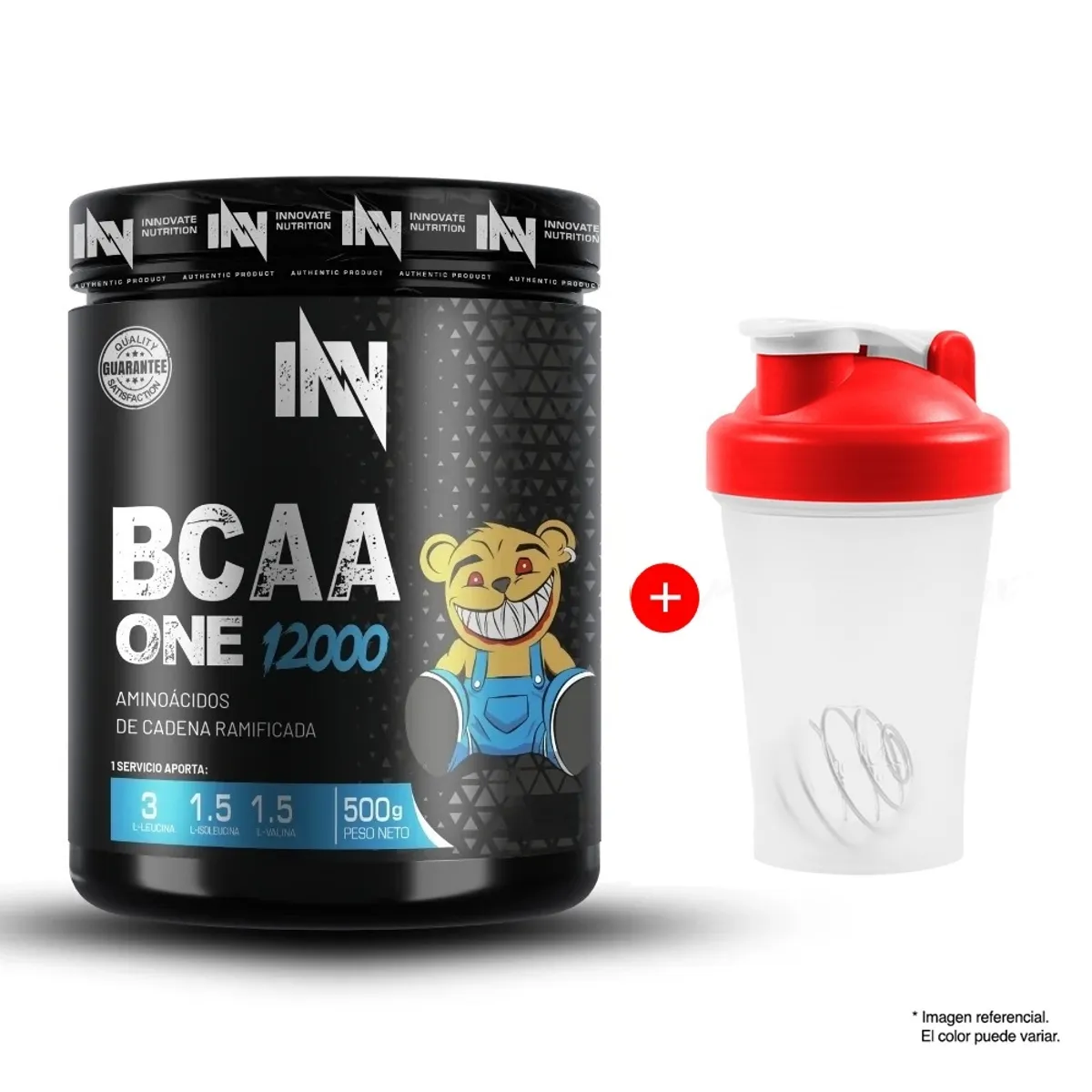 INN INNOVATE NUTRITION - AMINOÁCIDO INNOVATION NUTRITION BCAA ONE 12000 500G NARANJA + SHAKER