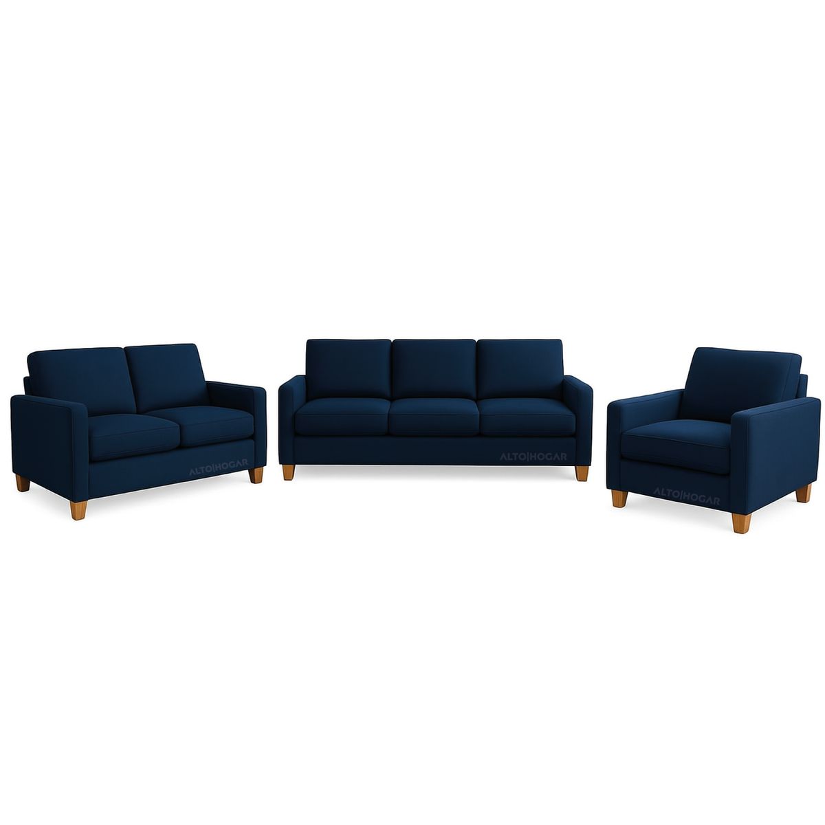 ALTO HOGAR - Juego de Sala 3 2 1 Emma Azul Cobalto - Tapiz Antifluido