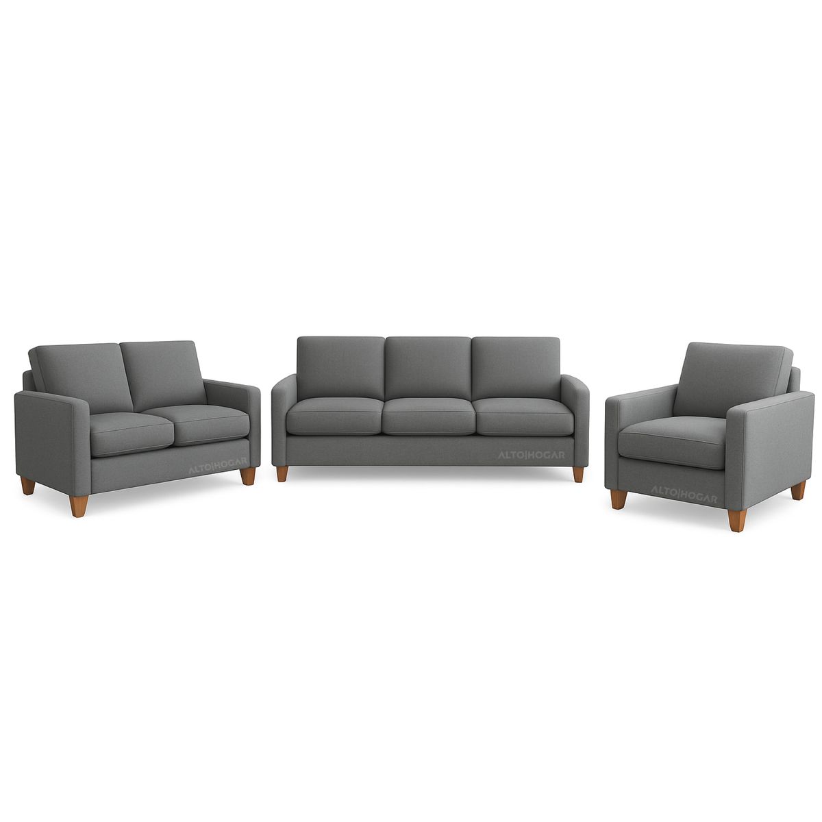 ALTO HOGAR - Juego de Sala 3 2 1 Emma Gris Oscuro - Tapiz Antifluido