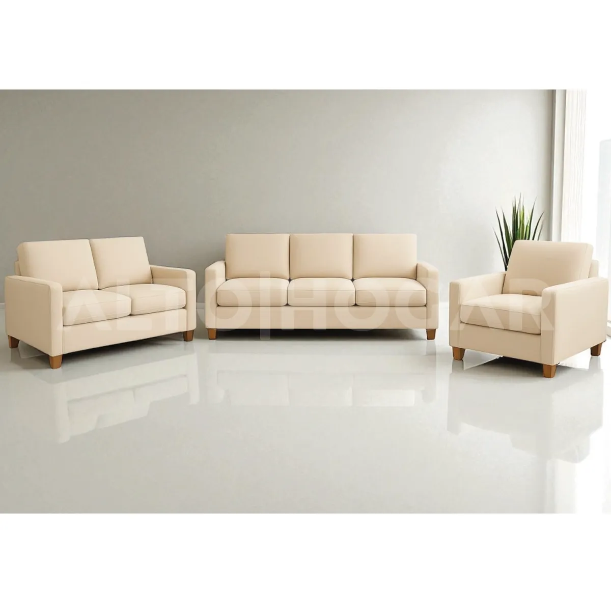 ALTO HOGAR - Juego de Sala 3 2 1 Emma Beige - Tapiz Antifluido