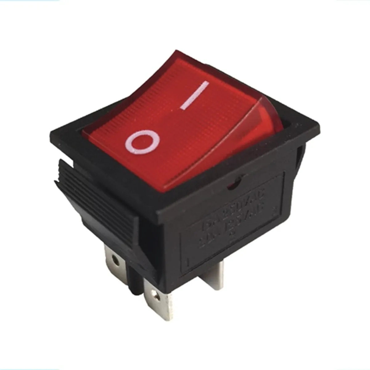 OPALUX - SWITCH LUMINOSO ROJO GRANDE 4P 220V AC 15AMP