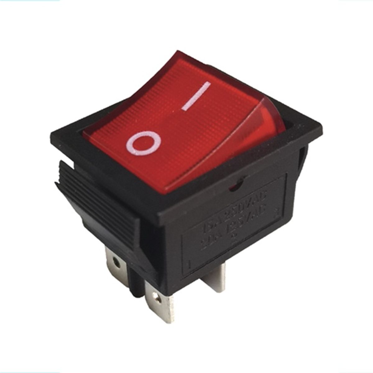 OPALUX - SWITCH LUMINOSO ROJO GRANDE 4P 220V AC 15AMP