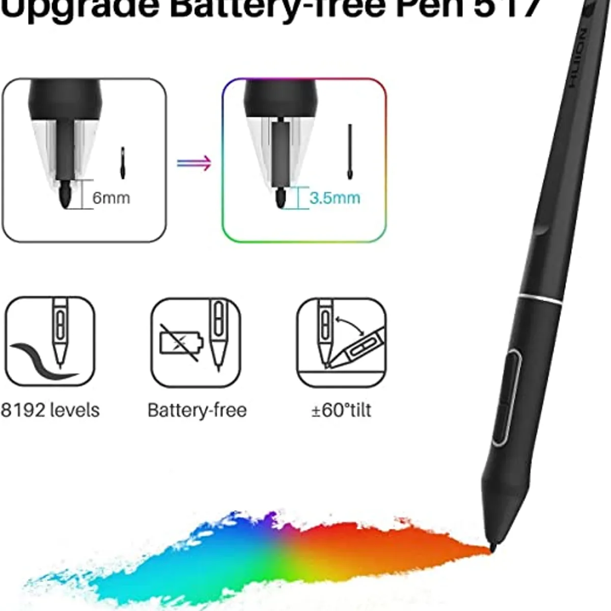 HUION - HUION Kamvas 12 Tableta Grafica con Pantalla con Soporte Ajustable