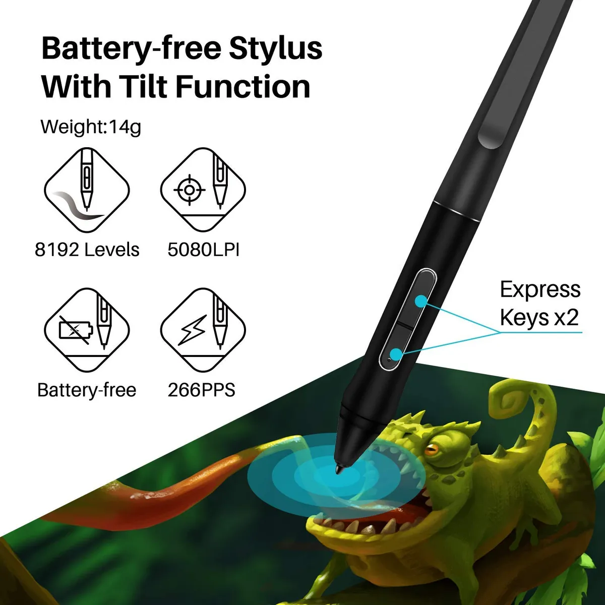 HUION - HUION Kamvas Pro 12 Tableta Grafica con Pantalla