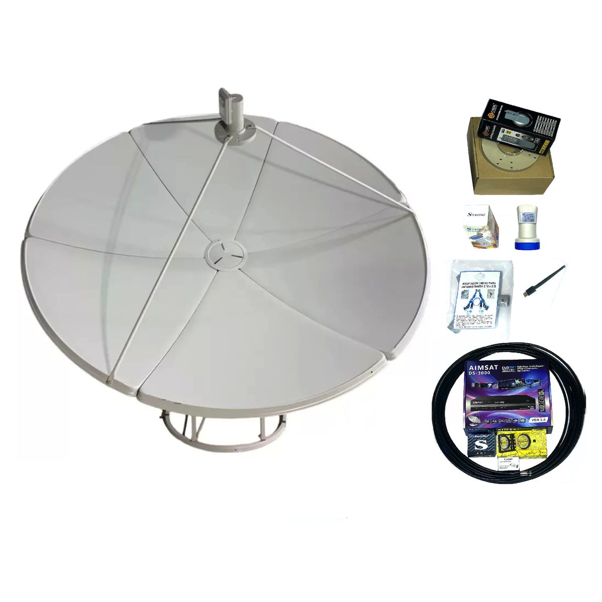 RST - KIT ANTENA PARABOLICA 180cm + DECO SATELITAL  + LNBs BANDA C/KU