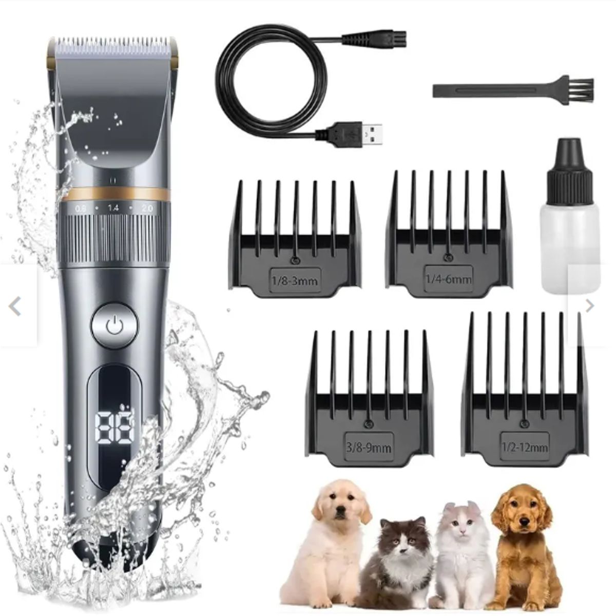 PELUDINES - Kit Completo-Maquina Corta Pelo Para Mascotas