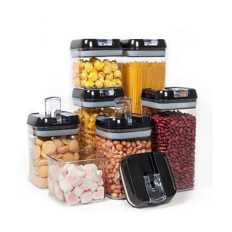 GENERICO - Pack2 Recipientes de Acrilico para Guardar Harina Set de 7