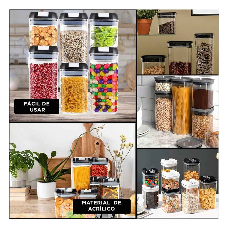 GENERICO - Pack4 Recipientes para Harina Set de 7 Y+Regalo Agendita