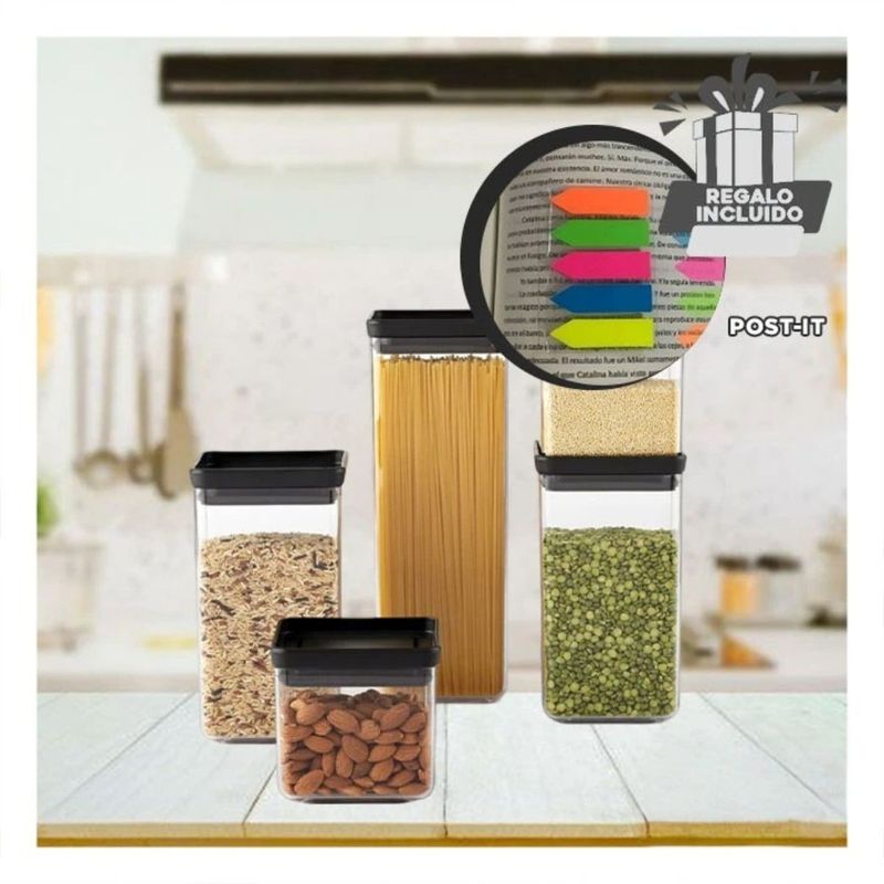 GENERICO - Pack4 Recipientes Seguros Set de 7 Y+Banderitas Adhesivas