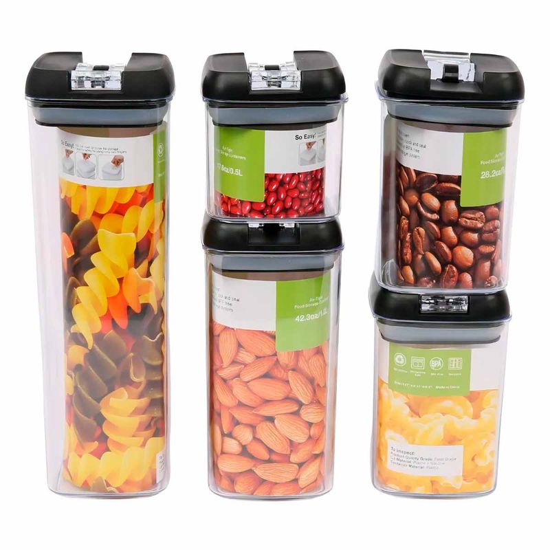 GENERICO - Recipientes de Acrilico para Guardar Harina Set de 5