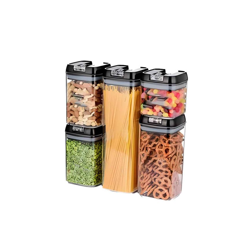 GENERICO - Pack2 Recipientes de Acrilico para Guardar Harina Set de 5