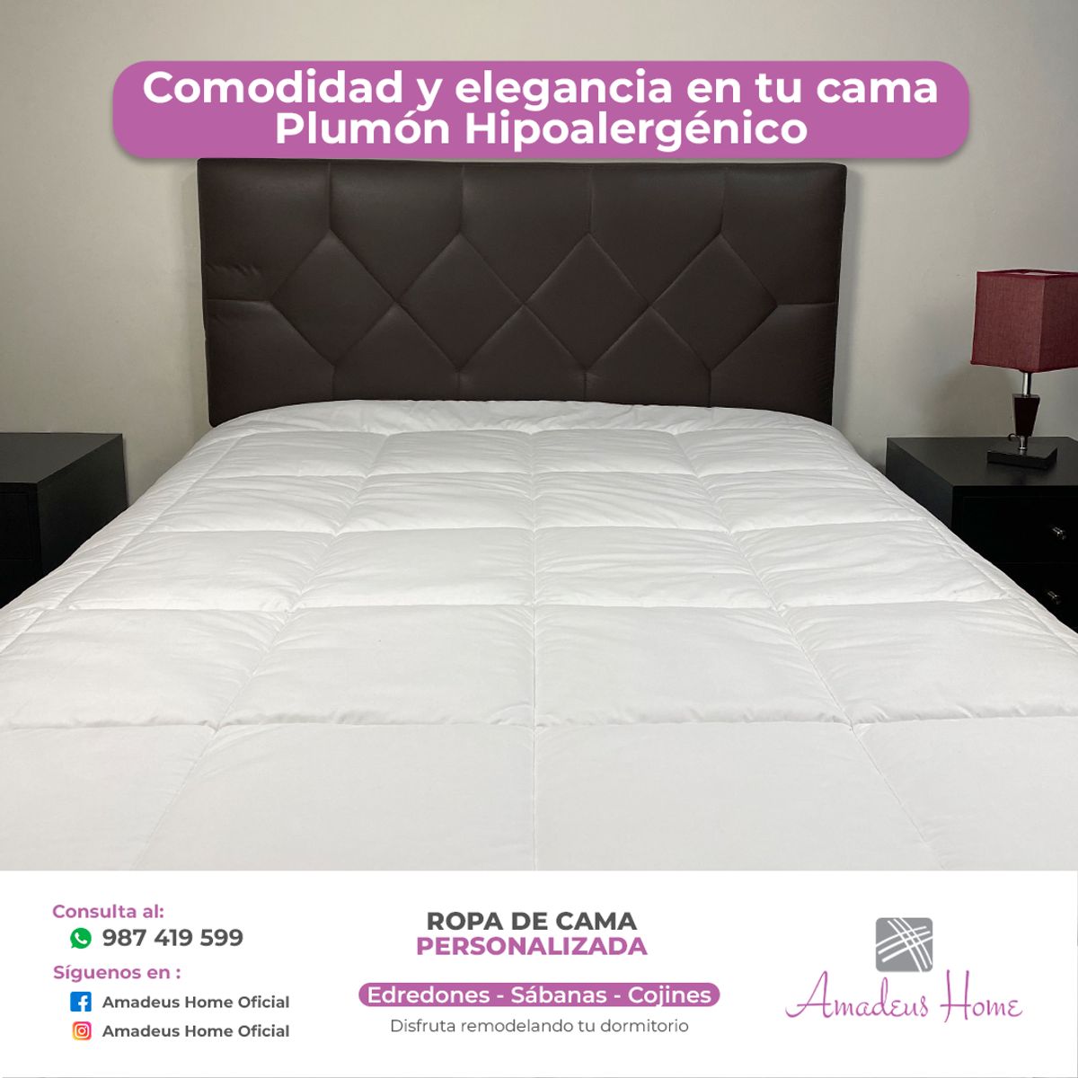 AMADEUS HOME - Plumón de cama Nórdico Queen ¡Relleno Grueso Térmico