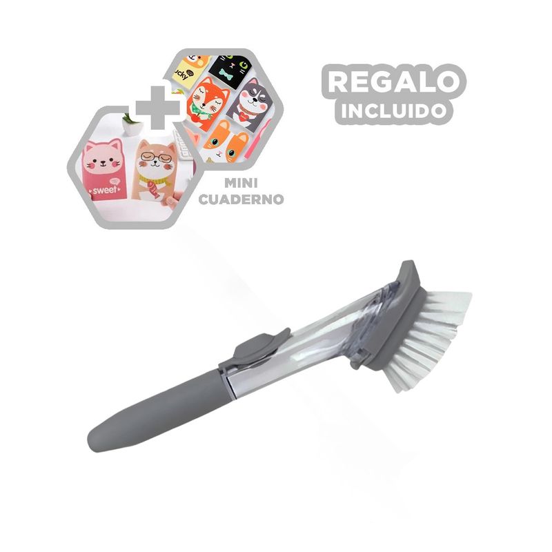 GENERICO - Pack6 Brocha para Limpieza en Color Plomo Y+Regalo Agendita