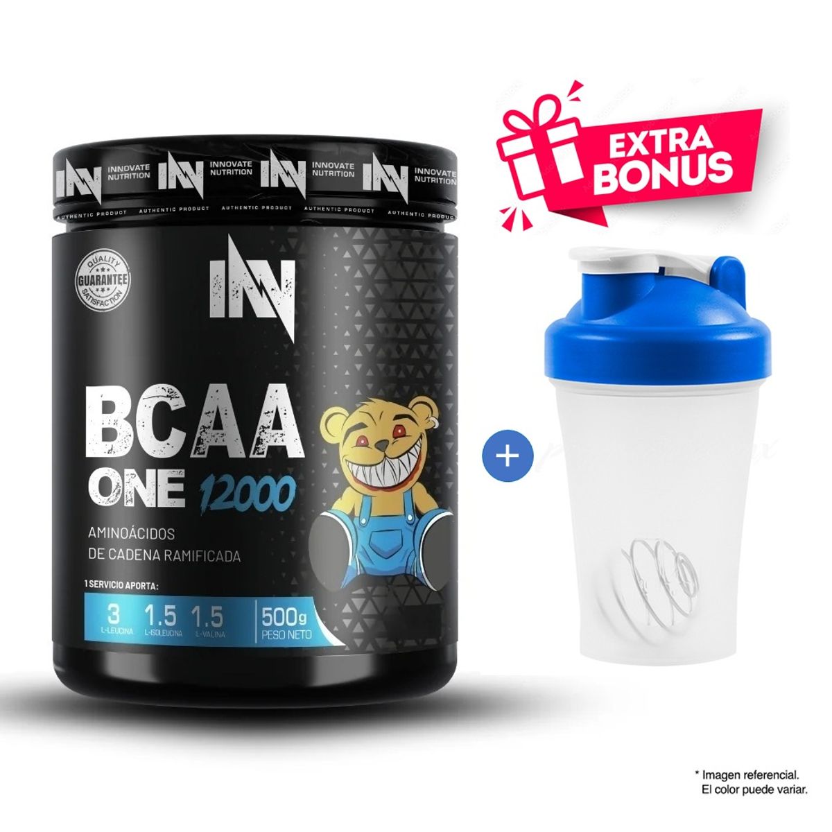 Universe Nutrition - BCAA'S ONE 12000 500 GR INN AMINOÁCIDOS FRUIT PUNCH + SHAKER