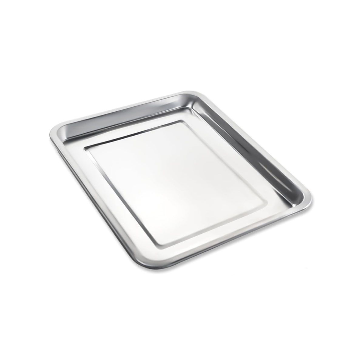 GENERICO - Bandeja Rectangular de Acero 36x27x2cm en Plateado