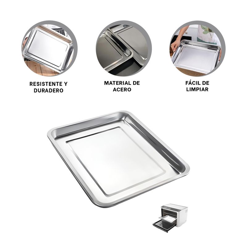 GENERICO - Pack2 Bandeja para Bocadito 40x30x2cm Y+Banderitas Adhesivas