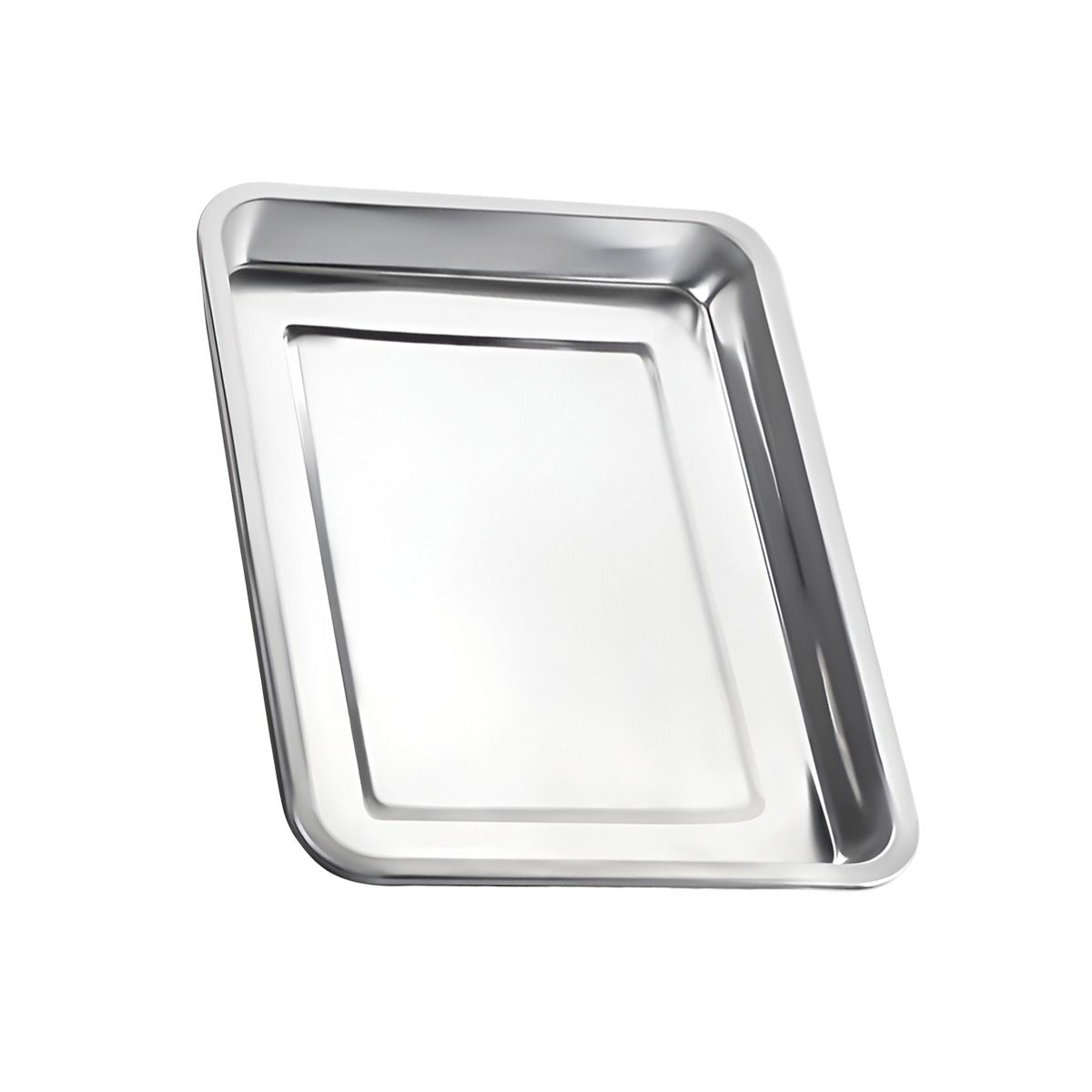 GENERICO - Bandeja Rectangular de Acero 45x35x2cm en Plateado