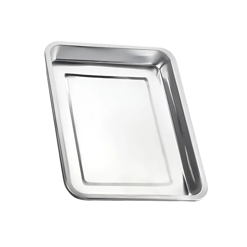 GENERICO - Bandeja Rectangular de Acero 45x35x2cm en Plateado