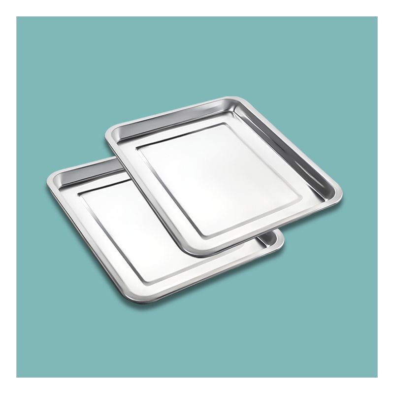 GENERICO - Pack6 Azafate de Acero 45x35x2cm Plateado Y+Papel de Regalo