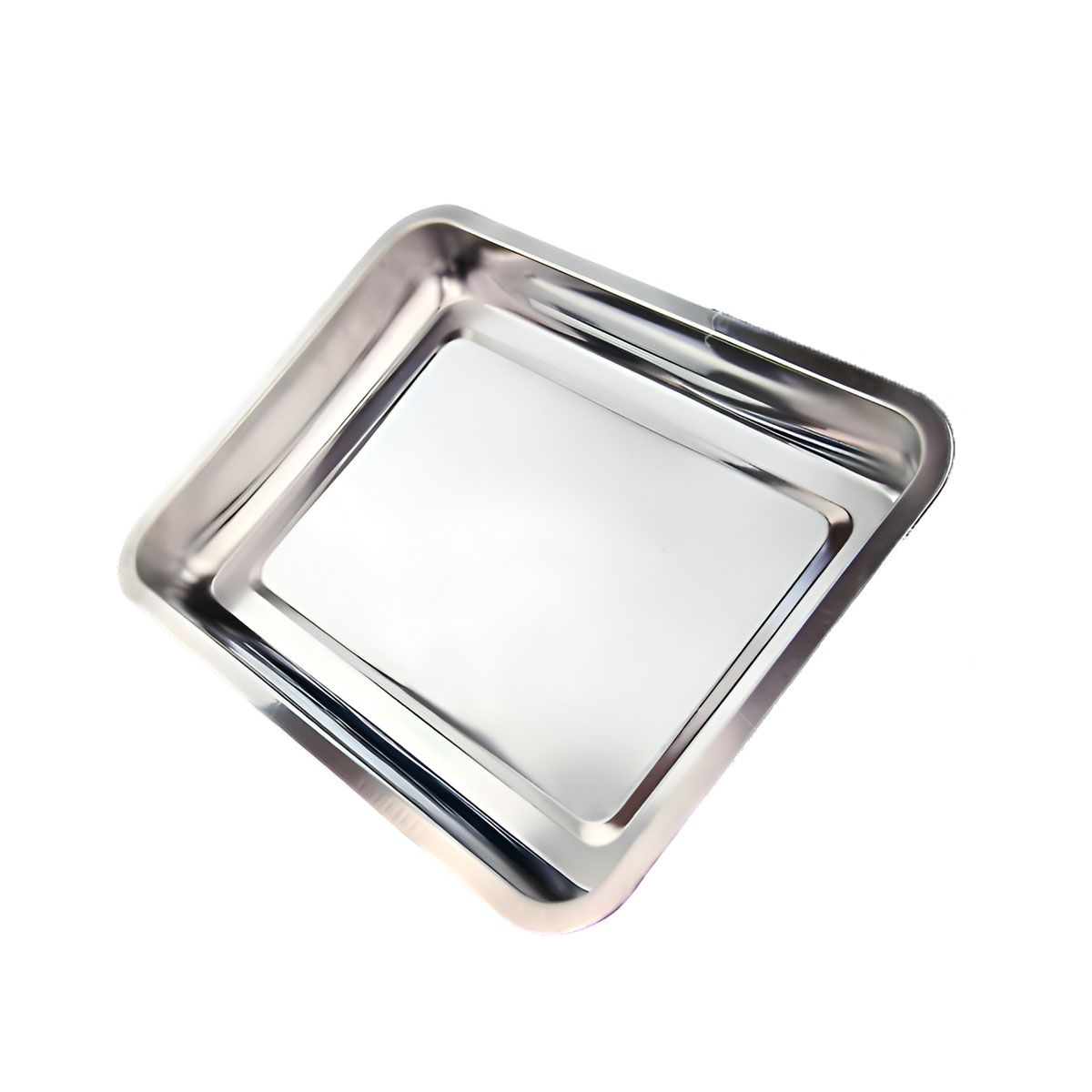 GENERICO - Bandeja Rectangular de Acero 50x35x2cm en Plateado