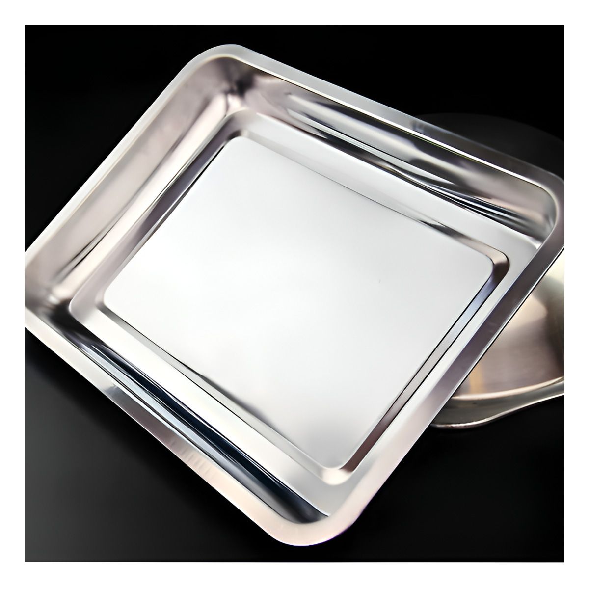 GENERICO - Pack4 Fuente Elegante de Acero 50x35x2cm en Plateado