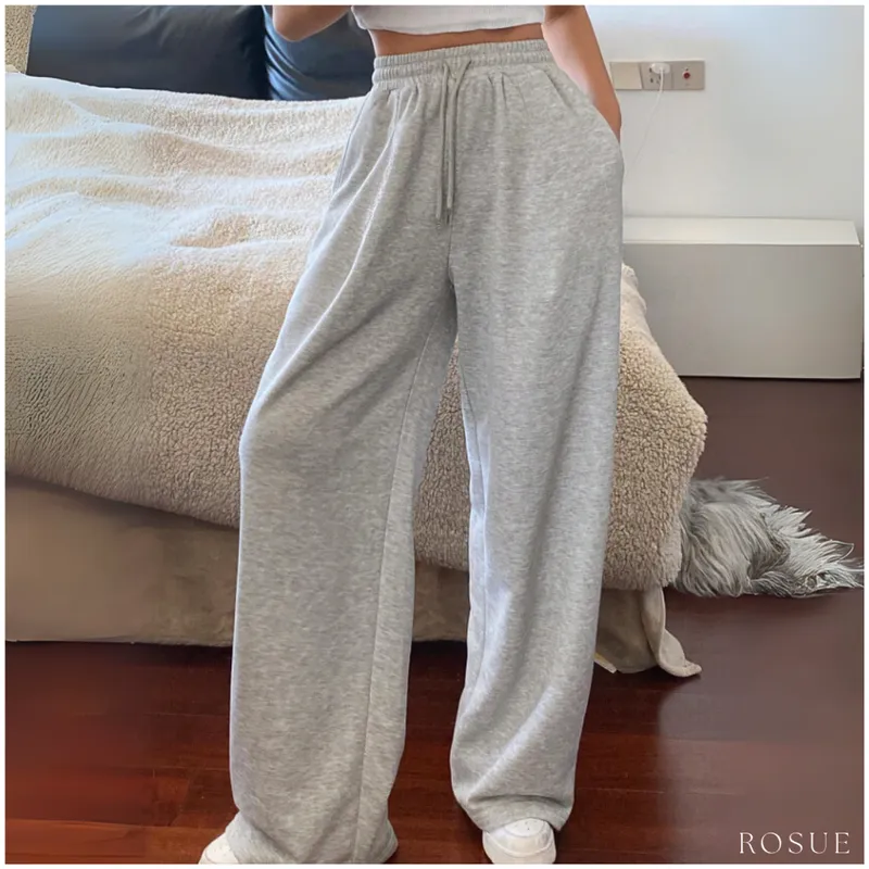 ROSUE - Buzo Pantalón con Bolsillos de Franela Mujer