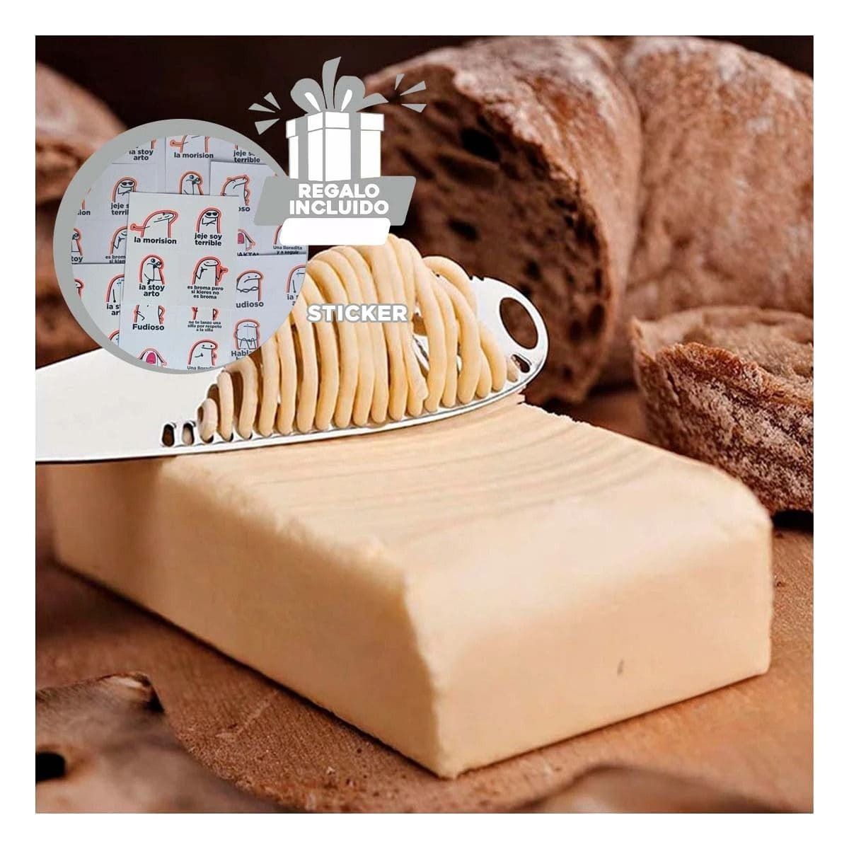 GENERICO - Cuchillo Practico para Mantequilla Y+Regalo Stickers