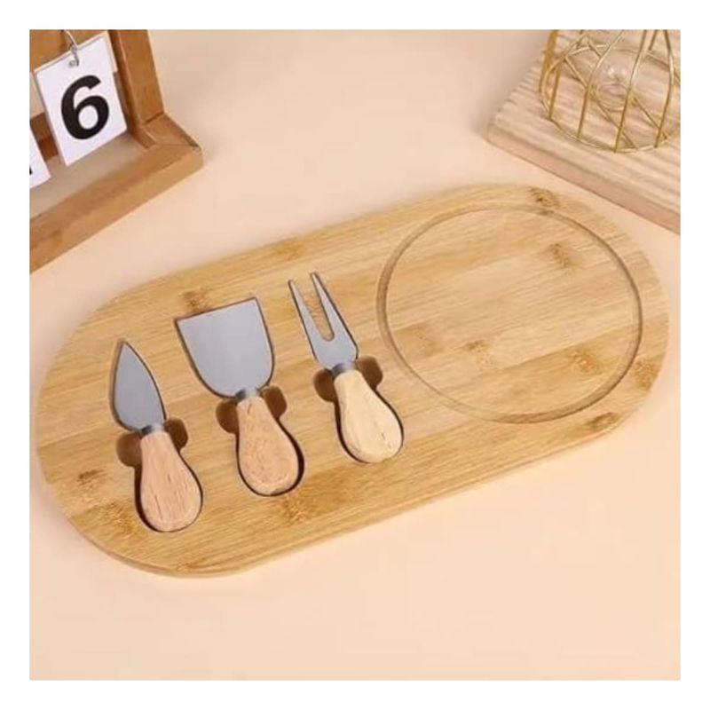 GENERICO - Pack4 Tabla Degustación y Corte de Quesos de Madera