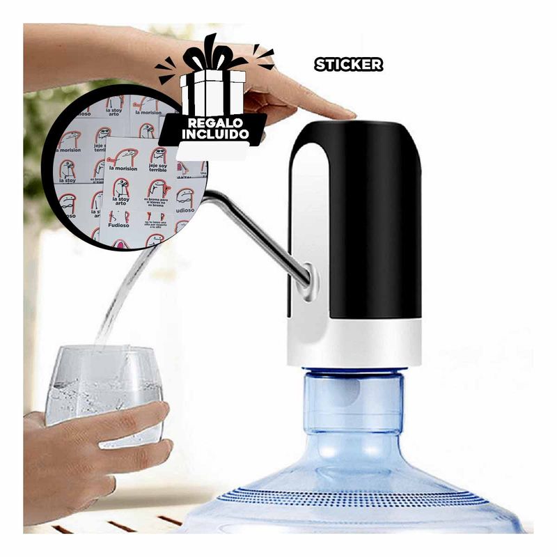 GENERICO - Pack12 Equipo para Dispensar Agua Negro Y+Regalo Stickers