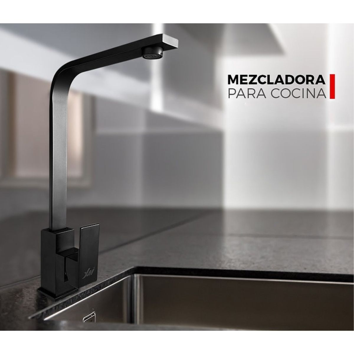 XM - Grifo Mezcladora para cocina elegante Negro Mate