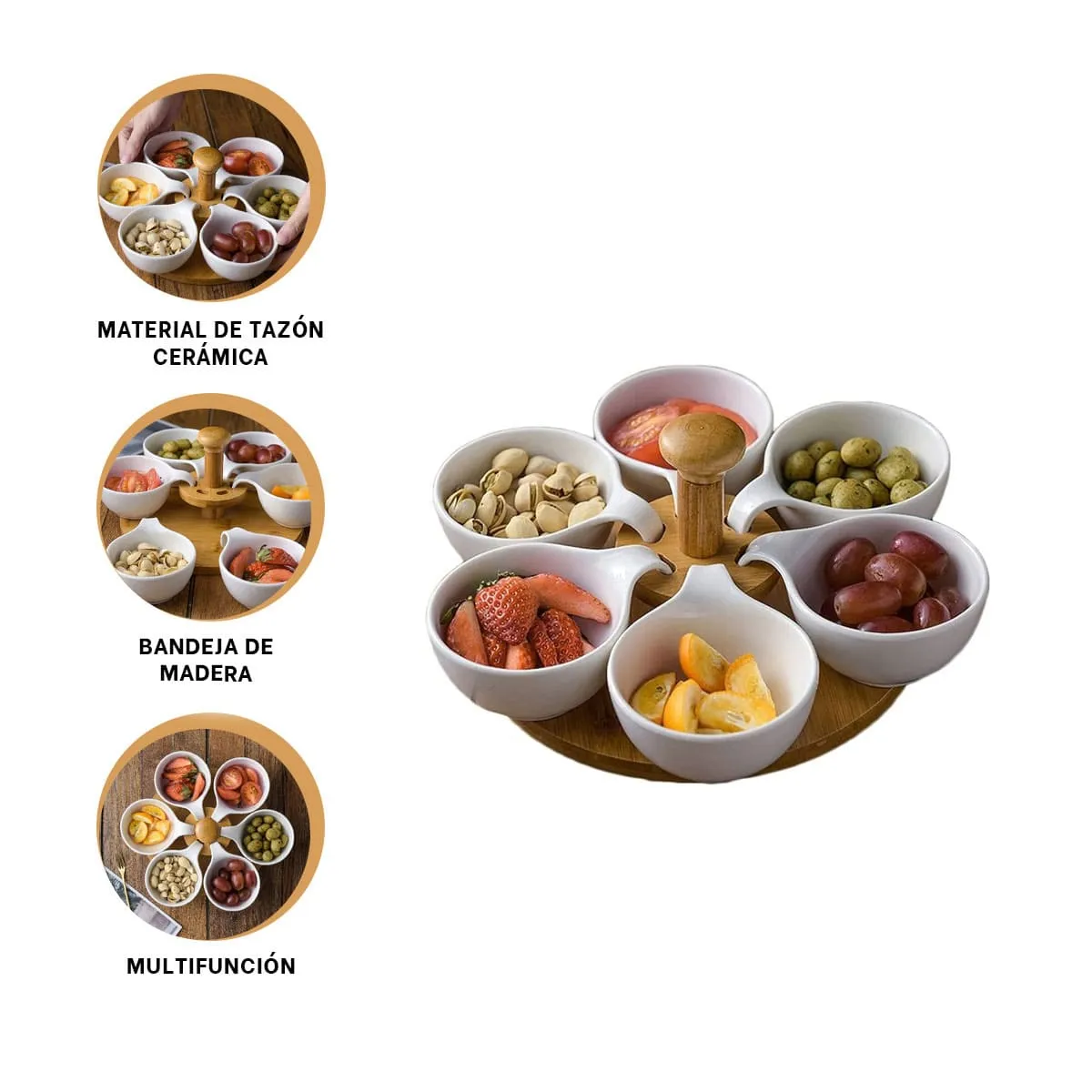 GENERICO - Pack2 Bandeja Circular de 6 en Blanco Y+Regalo Agendita