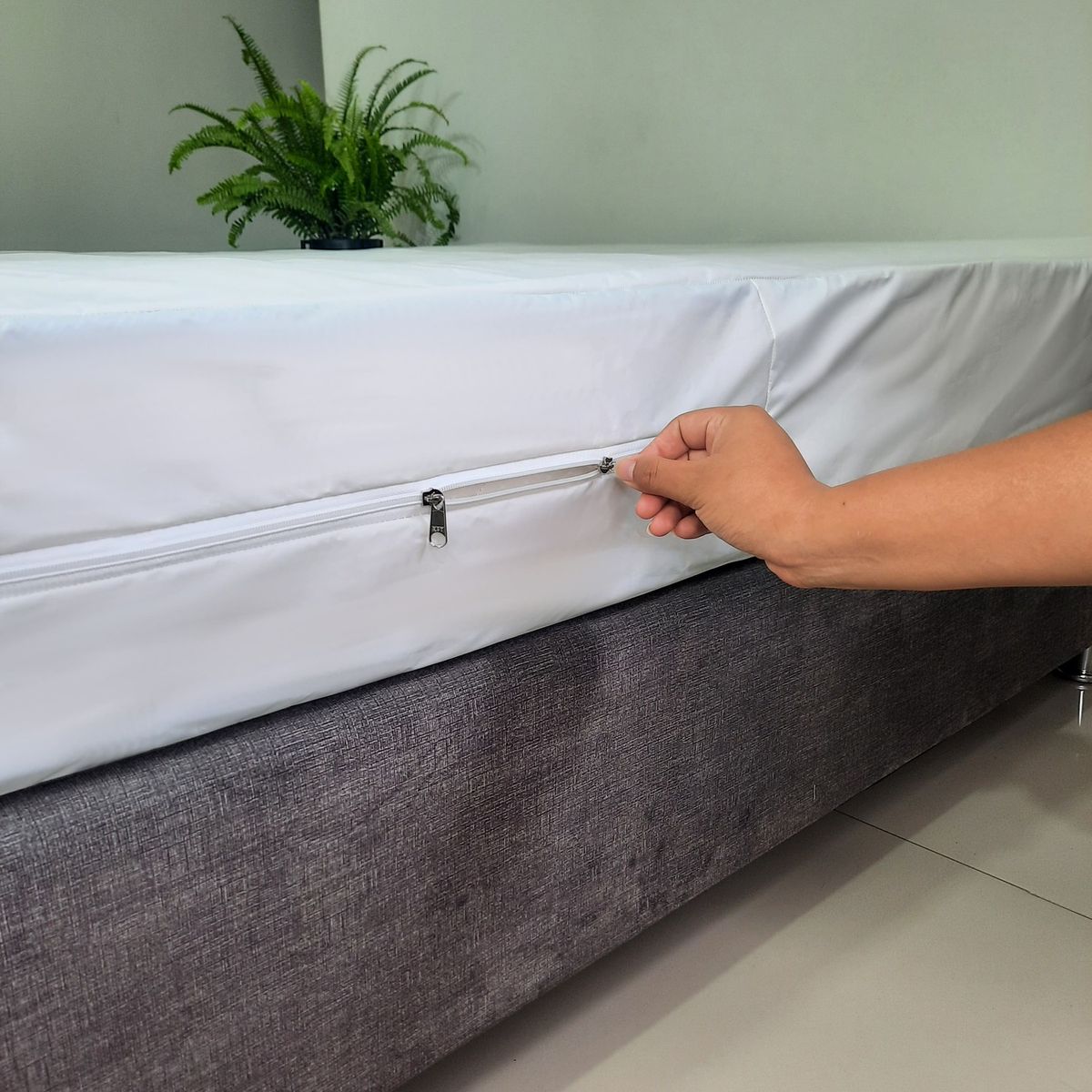 GENERICO - FORRO DE COLCHON NUBE HOGAR 1 PLAZA 100% IMPERMEABLE BLANCO 30CM