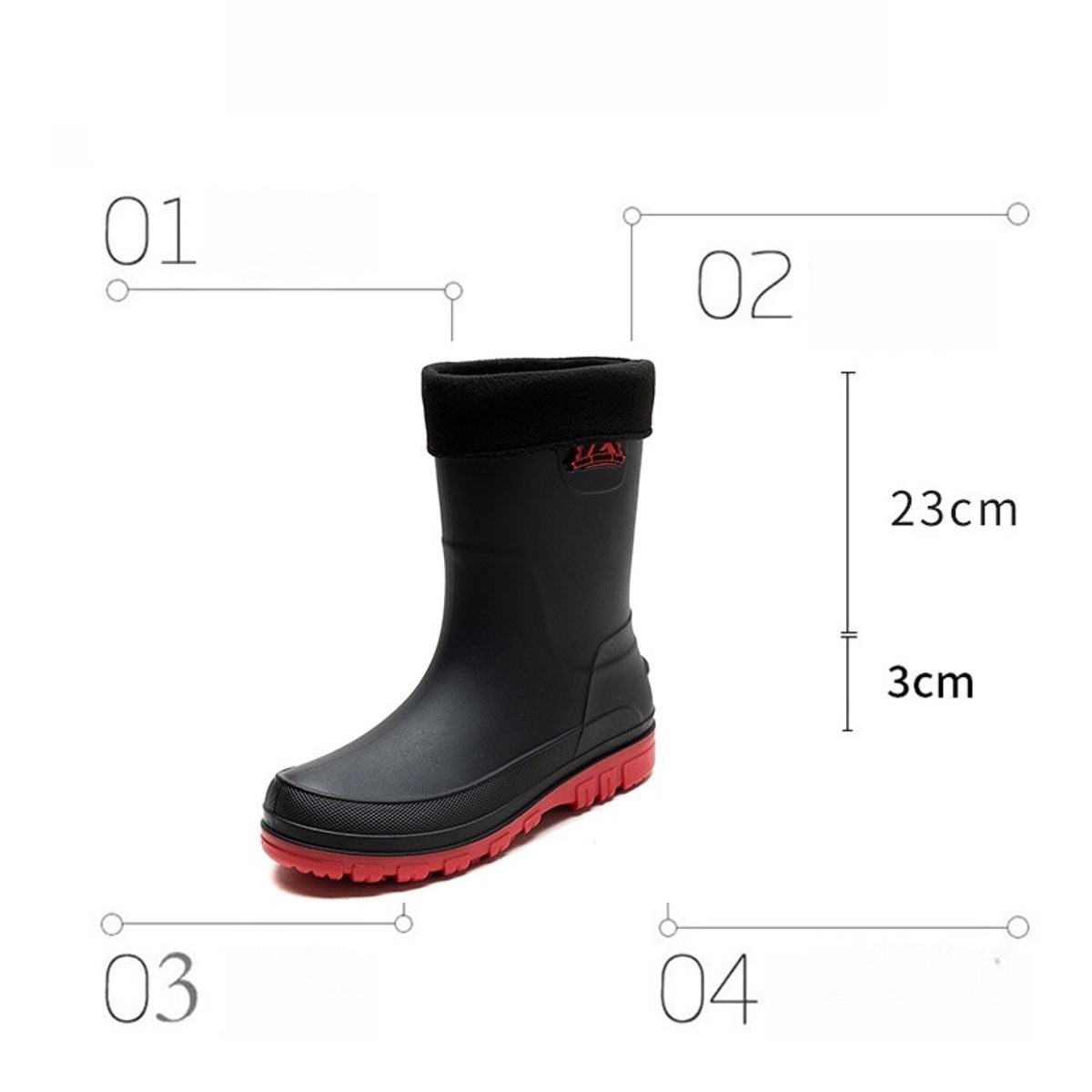 TIOZONEY - Bota de Agua Hombre-Rojo