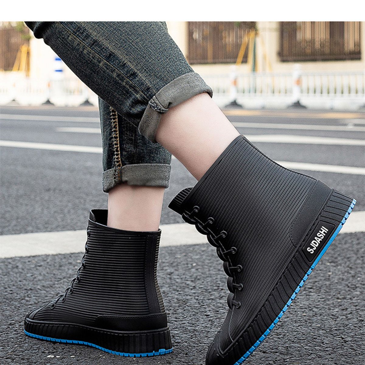 TIOZONEY - Bota de Agua Hombre-Azul