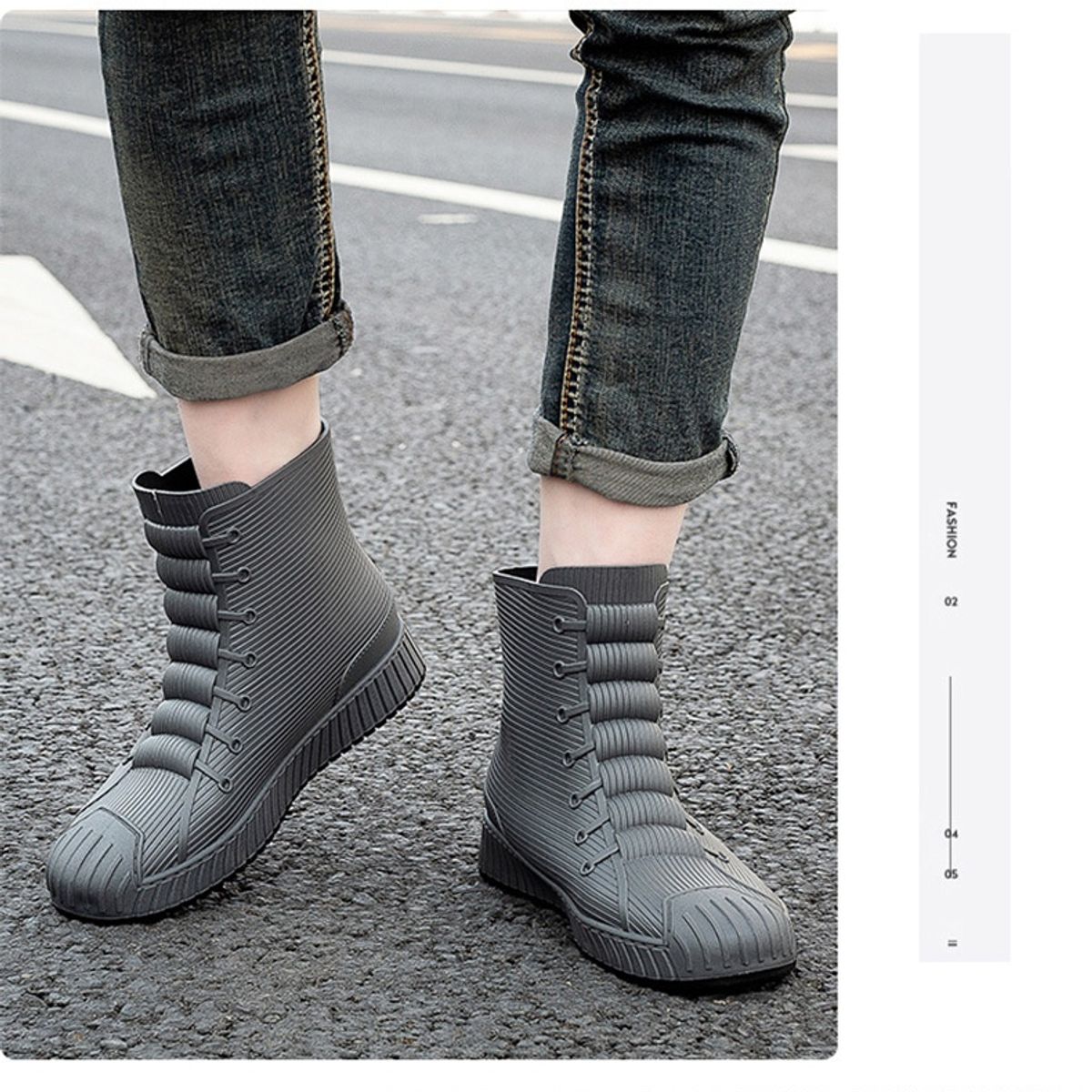 TIOZONEY - Bota de Agua Hombre-Gris