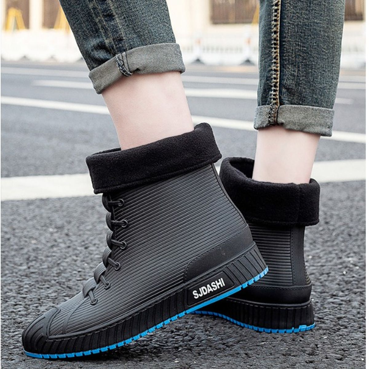 TIOZONEY - Bota de Agua Hombre-Azul